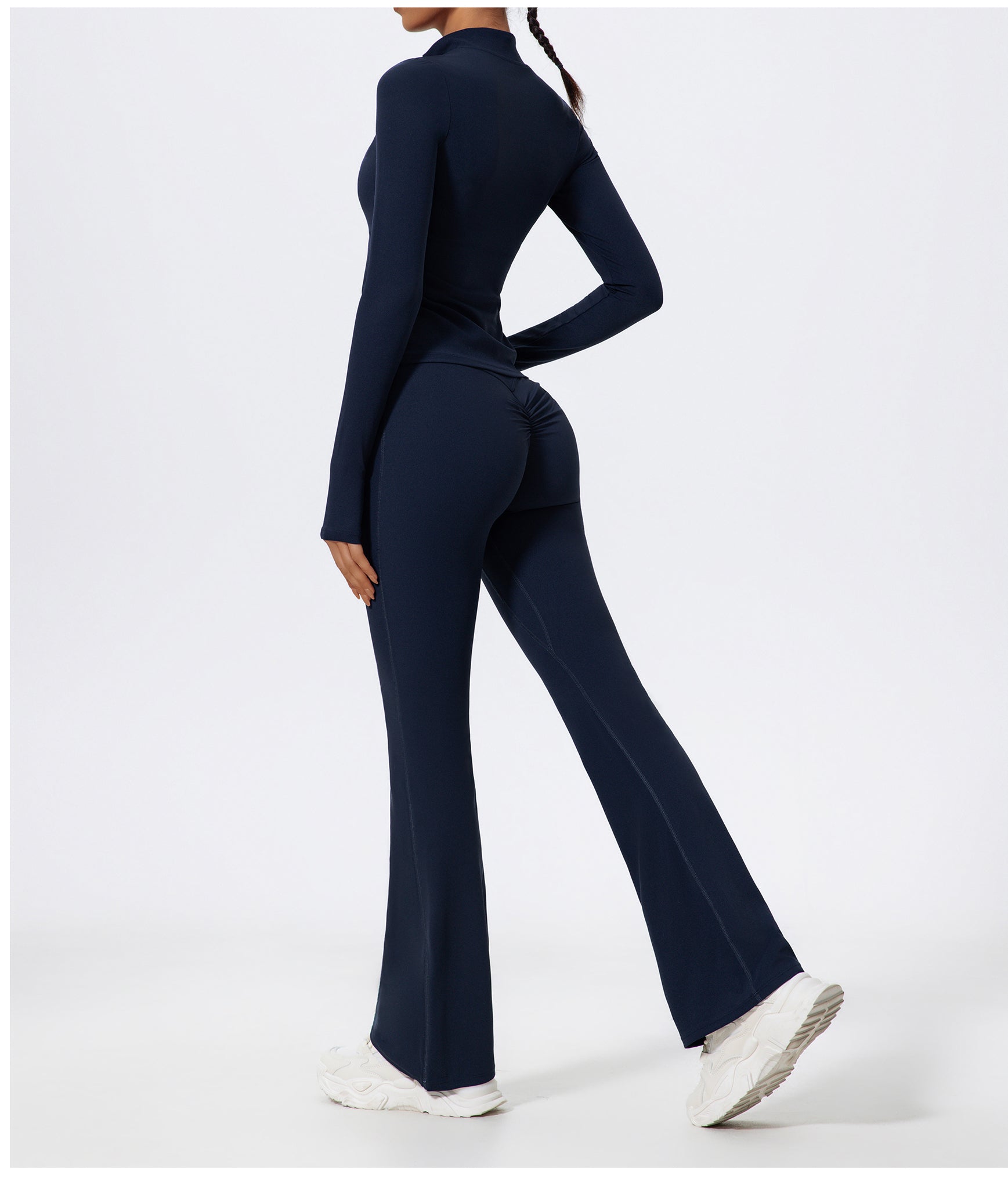 Allure Flex Zip Flare Blue Set – Premium Activewear