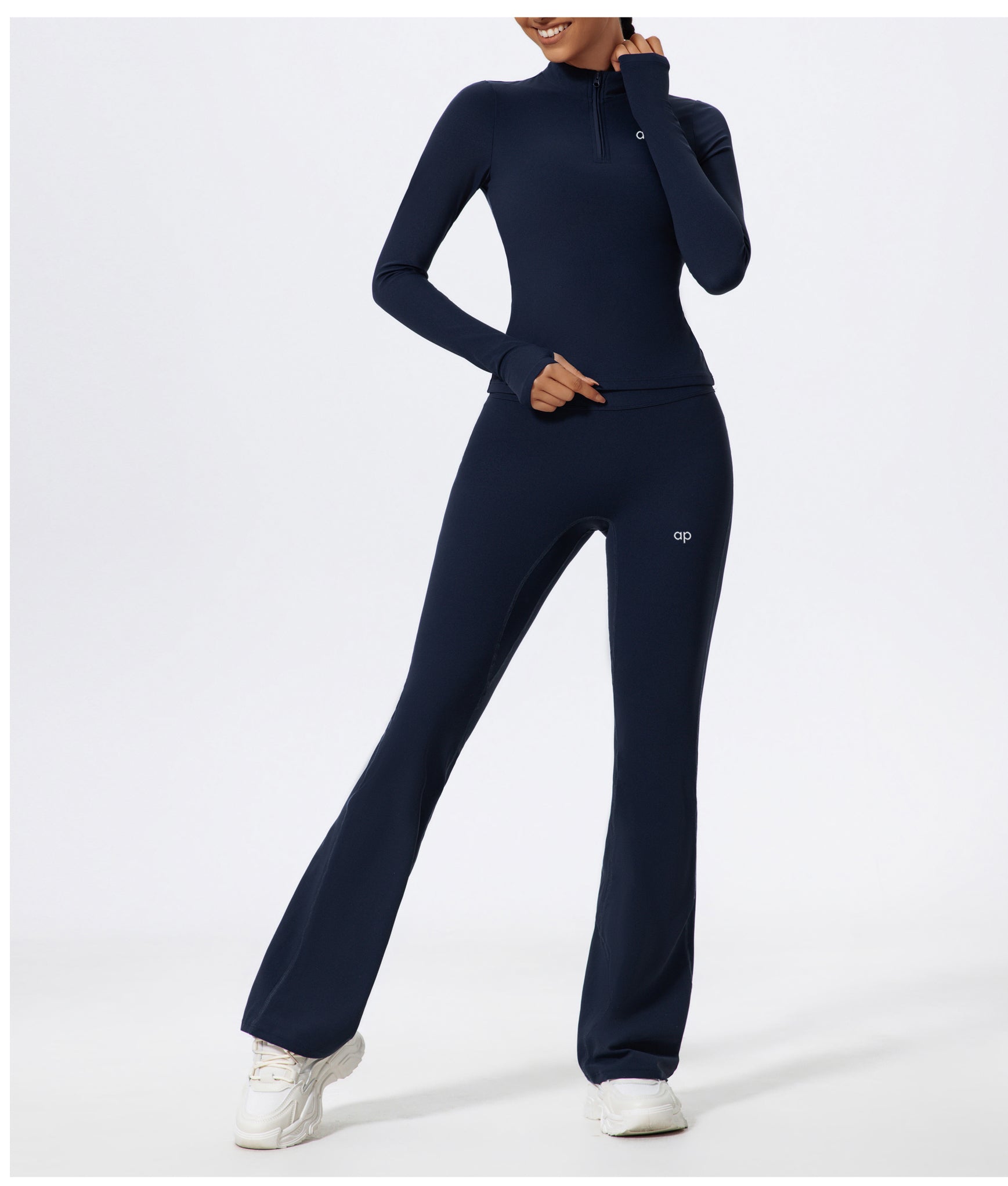 Allure Flex Zip Flare Blue Set – Premium Activewear