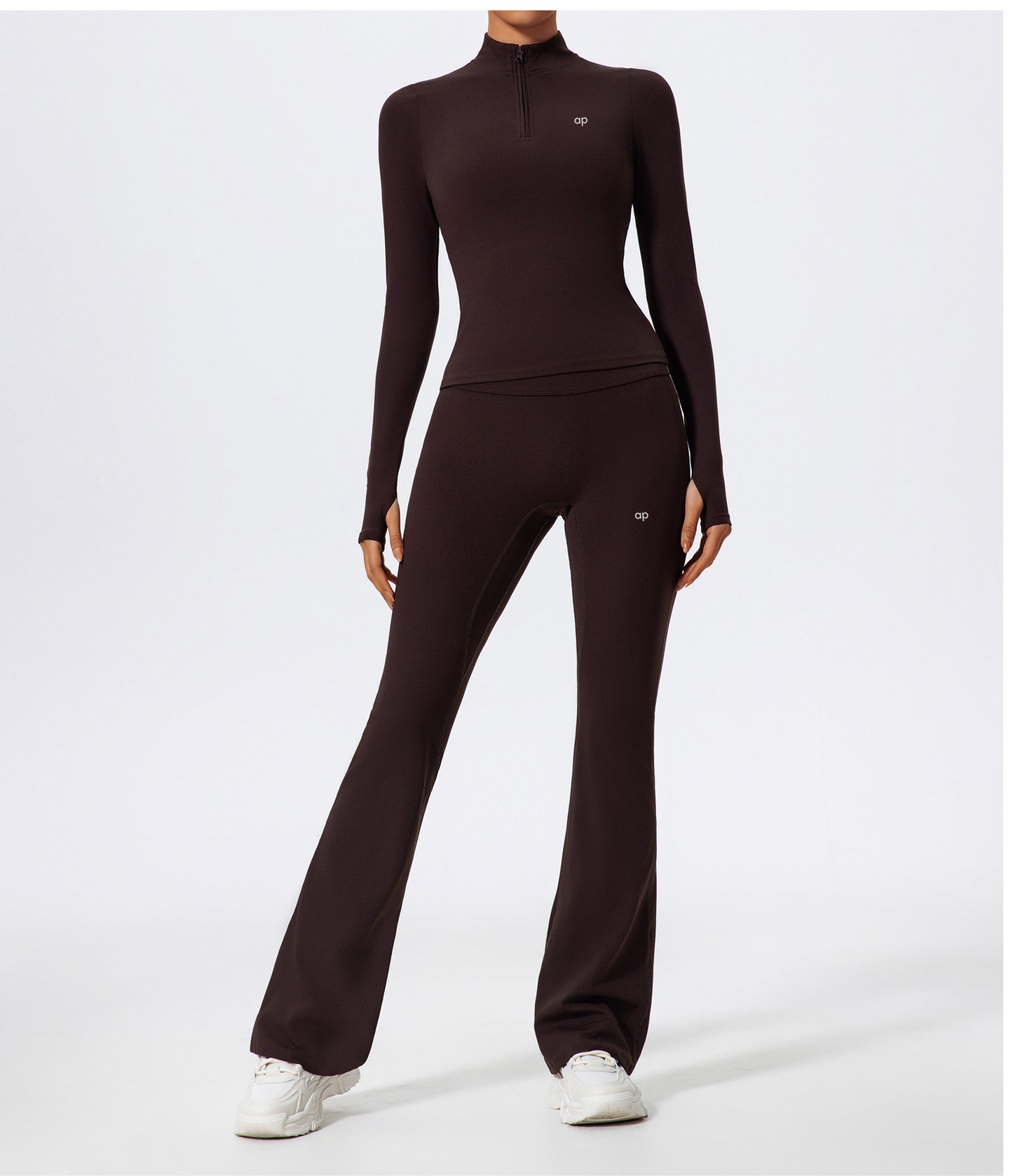 Allure Flex Zip Flare Espresso Set – Premium Activewear