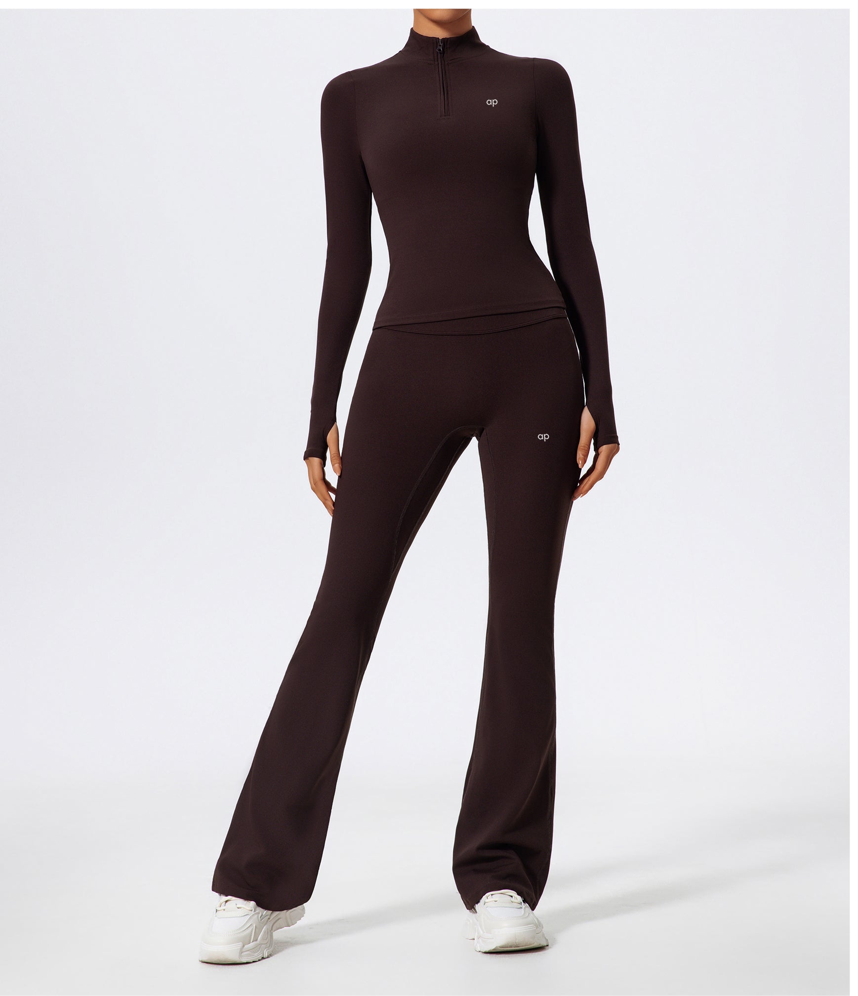 Allure Flex Zip Flare Espresso Set – Premium Activewear