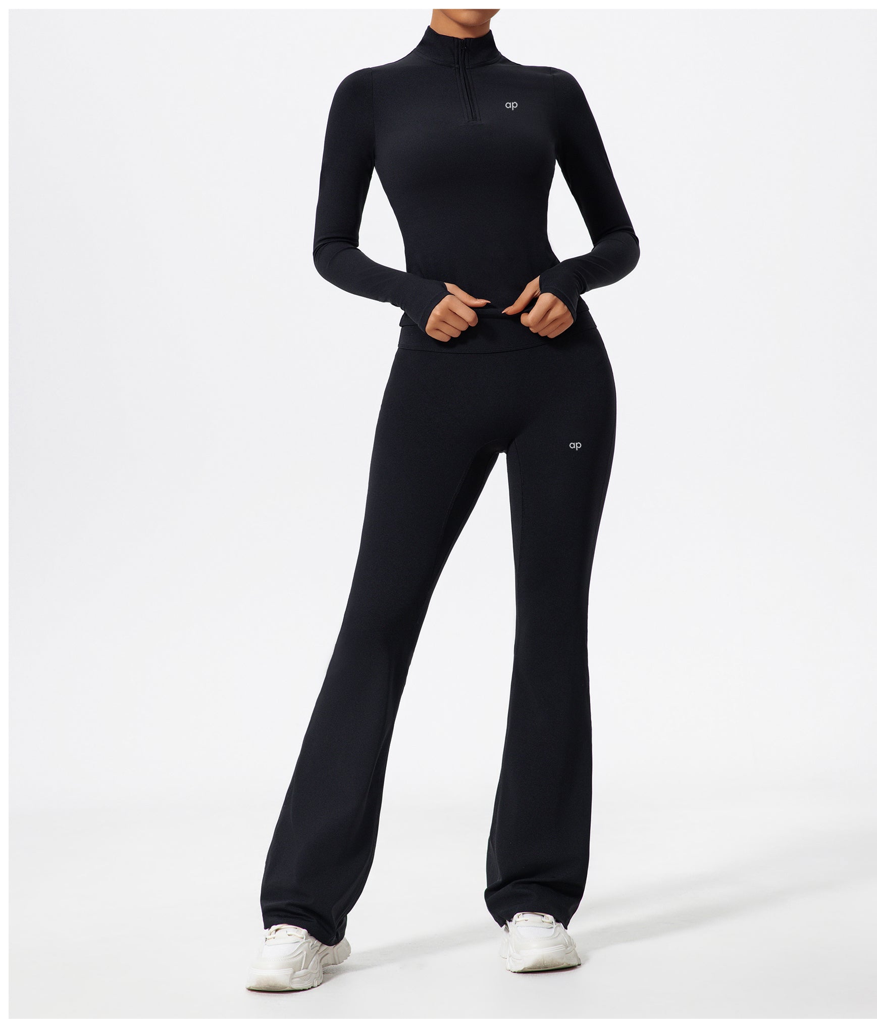 Allure Flex Zip Flare Black Set – Premium Activewear