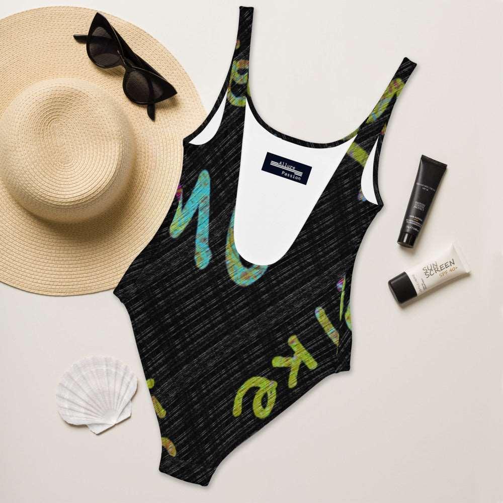 Black Color One-Piece Swimsuit