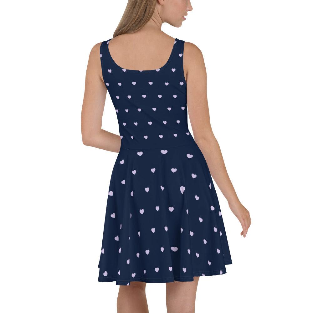 Sugar Sweet Navy Blue Skater Dress - AllurePassion