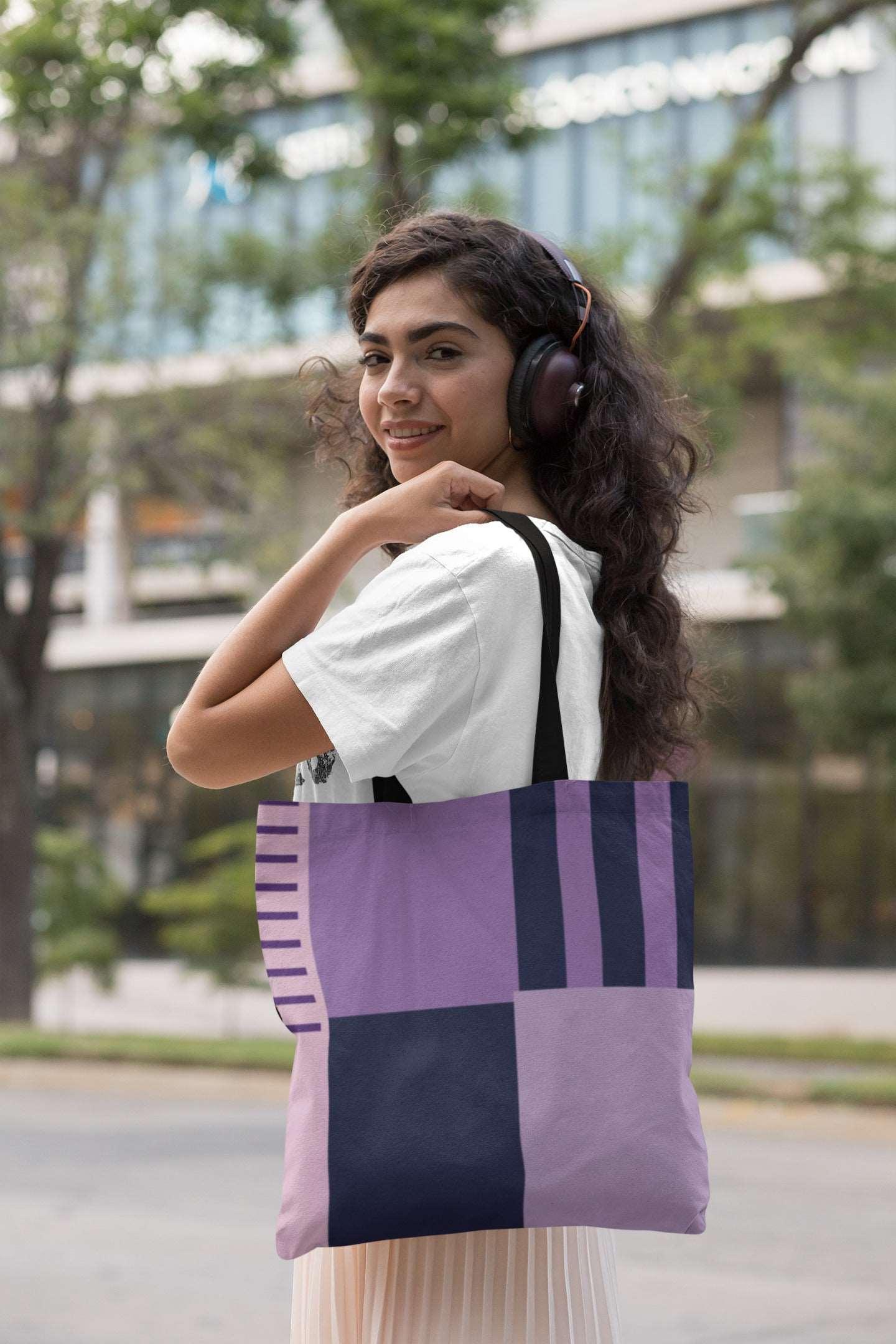 purple tote bag