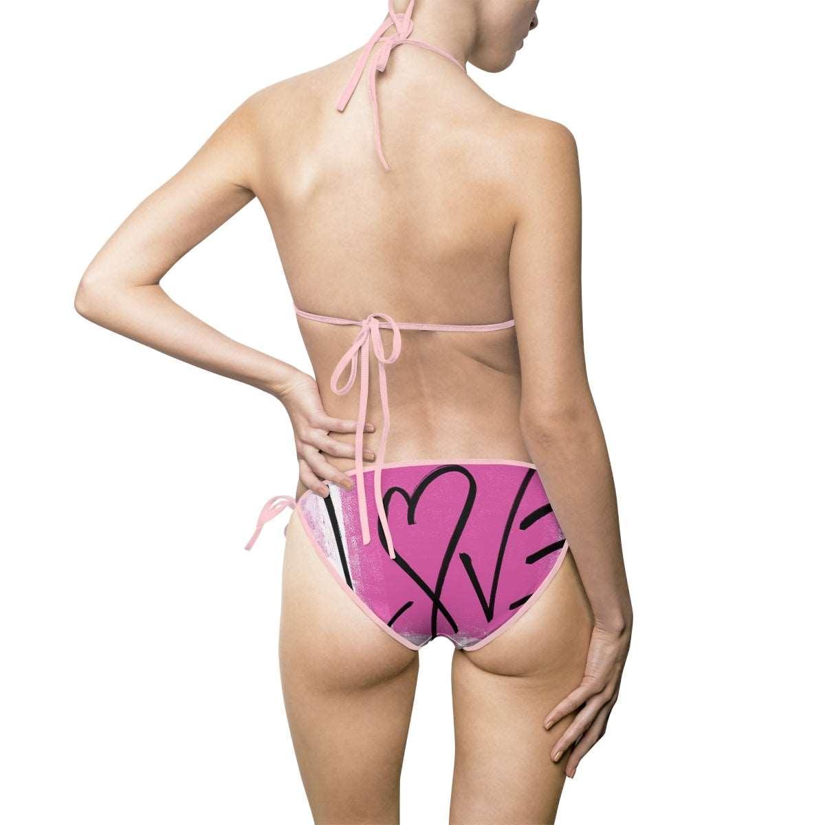 Pink Love Womens Bikini Swimsuit 